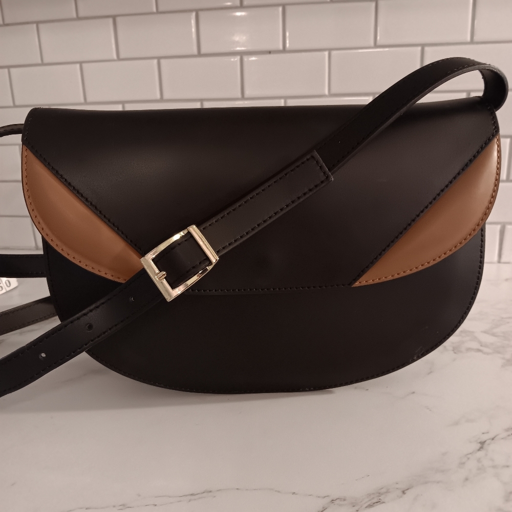Valentina Fiore Italian leather crossbody saddlebag